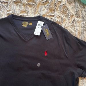 Ralph Lauren Polo Tee. NEW W / tags. Classic Fit. V neck. BLACK